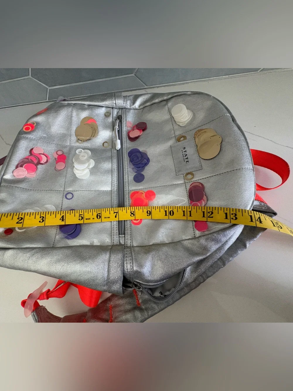 STATE Bags Kids' Kane Confetti Metallic Backpack (Silver)